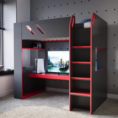 Dunelm Orbit Gaming High Sleeper Bed Frame with Desk