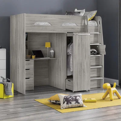 Dunelm Pegasus Single High Sleeper Bed Grey
