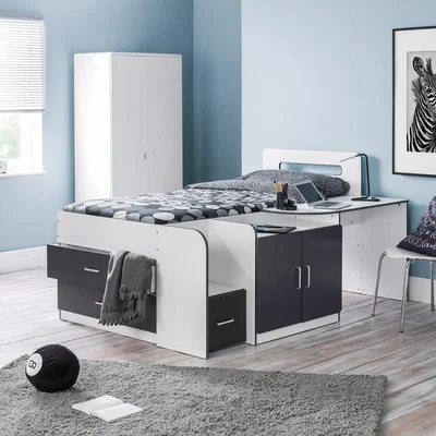 Dunelm Cookie White and Grey Cabin Bed Grey/White