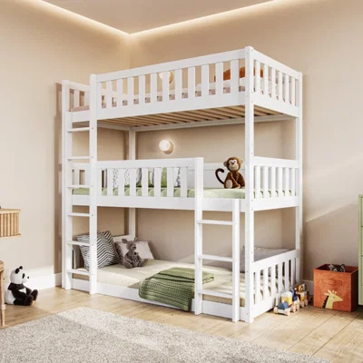 Dunelm Bea Triple High Bunk Bed Frame White