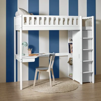 Habitat Habitat Ronnie Kids Highsleeper Bed and Wardrobe Desk - White