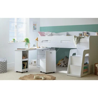 Habitat Habitat Ultimate Storage Mid Sleeper and Mattress - White