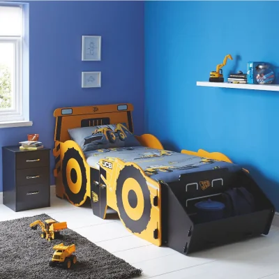 Happy Beds JCB Digger - Single - Children's Bed - Yellow - Wood - 3ft - Happy Beds