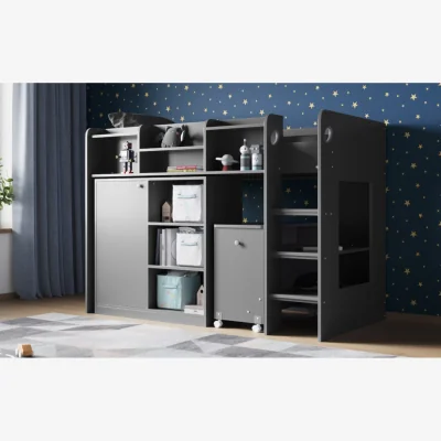 The Range Wizard High Sleeper Workstation Grey - Grey