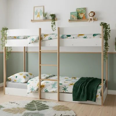 The Range Svea Kids Bunk Bed Single in Pine and White  - White