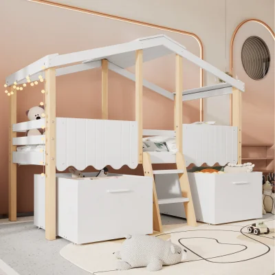 The Range Children's Single Bed with Safety Guard Rail - White