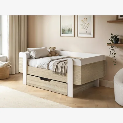 The Range Alfie Wooden Toddler Bed White & Oak - White