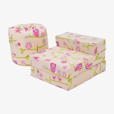The Range Kids Z Bed and Bean Bag Chair - Owls