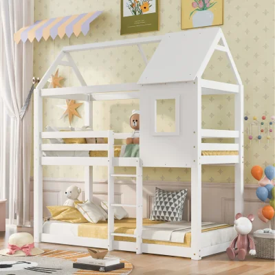 The Range Bunk Bed, Children Cabin Bed, Single Bed for Kids - White