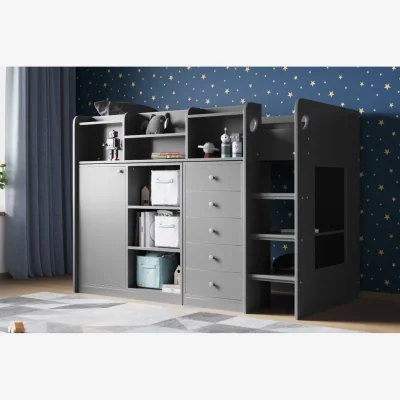 The Range Wizard High Sleeper Storage Station Grey - Grey