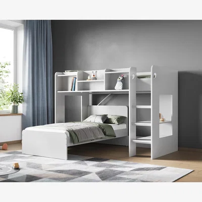 The Range Wizard L Shaped High Sleeper White - White