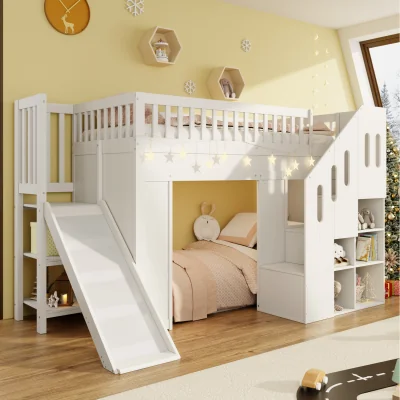 The Range 3ft Multifunctional children's bed  with fall protection and storage - White