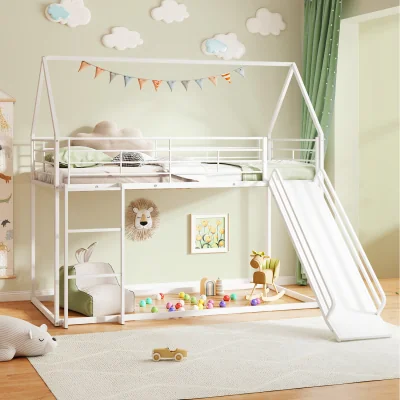 The Range House Shaped Kids Loft Bed Frame - White