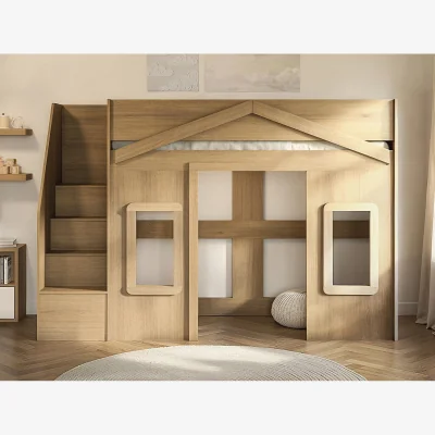 The Range Nixon Playhouse High Sleeper with Storage Oak - Oak