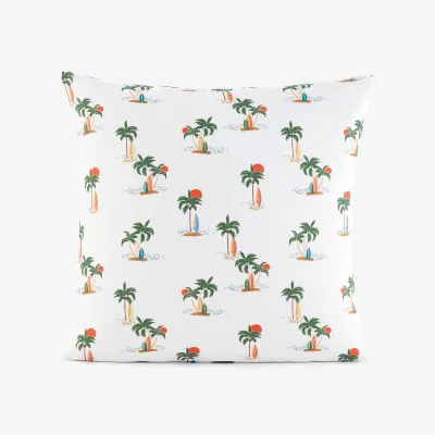 La Redoute Tapahi Palm Tree Print 50% Recycled Cotton Child's Pillowcase