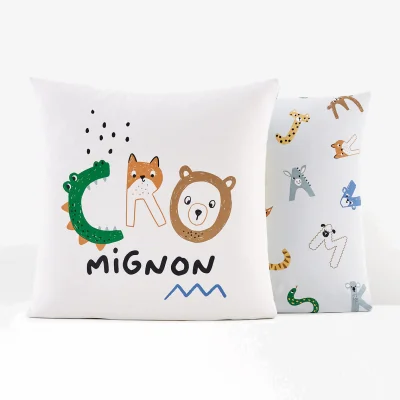 La Redoute Cro Mignon Alphabet 100% Cotton Child's Pillowcase