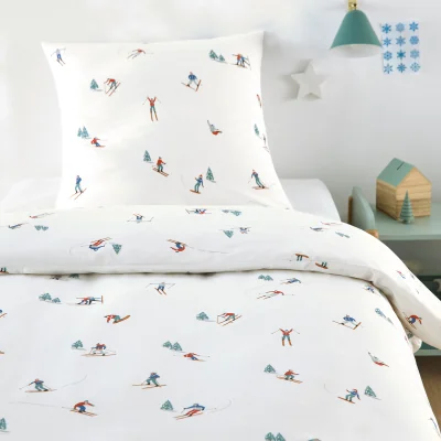 La Redoute Tout Schuss Child's Duvet Cover Set in 30% Recycled Cotton with Square Pillowcase