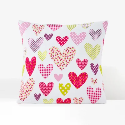 La Redoute Freedom Heart Child's Heart Print 100% Cotton Pillowcase