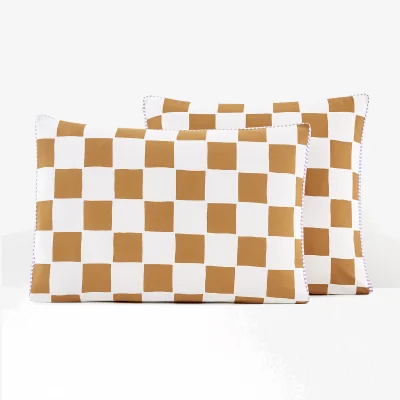 La Redoute Lismore Checkerboard 30% Recycled Cotton Child's Pillowcase