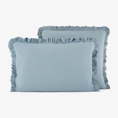 La Redoute Kumla Plain Cotton Muslin Ruffled Pillowcase