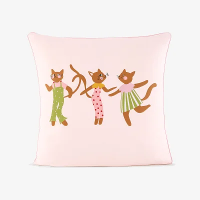 La Redoute Chats Fleuris Organic Cotton Pillowcase