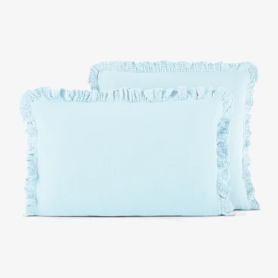 La Redoute Kumla Plain Cotton Muslin Ruffled Pillowcase