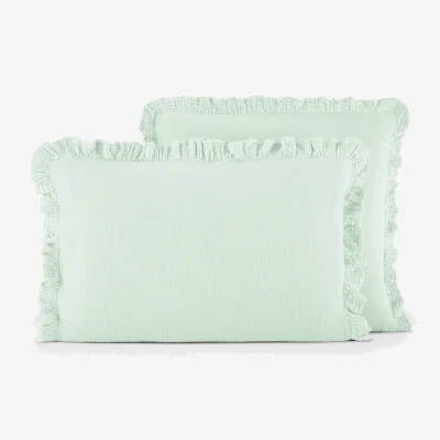 La Redoute Kumla Plain Cotton Muslin Ruffled Pillowcase