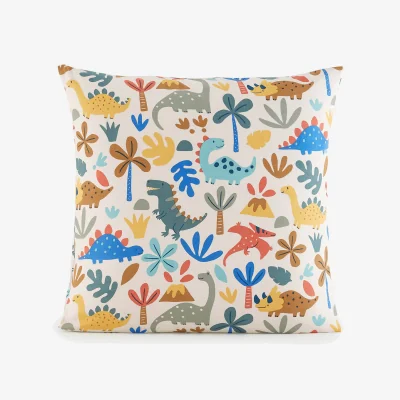 La Redoute Dino Dinosaur Print 30% Recycled Cotton Child's Pillowcase