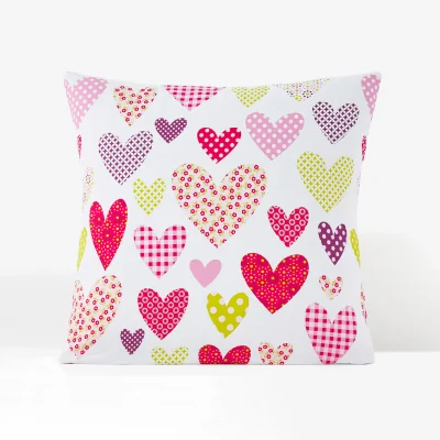La Redoute Freedom Heart Child's Heart Print 100% Cotton Pillowcase