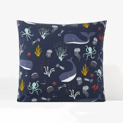 La Redoute Melvil Ocean Whale 100% Cotton Child's Pillowcase
