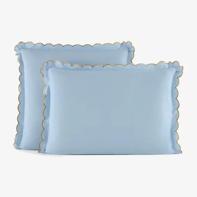 La Redoute Scenario Plain Washed Cotton Scalloped Child's Pillowcase