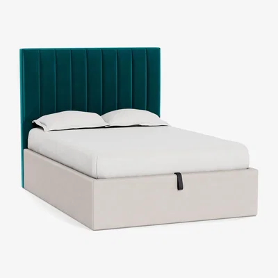 Heal's Heal's Retta Headboard Super King Smart Velvet Petrol - Heal's UK Furniture