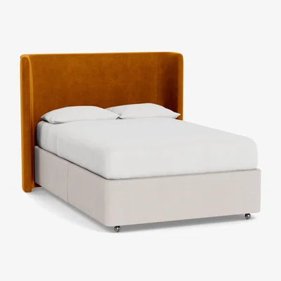 Heal's Heal's Monroe Headboard (Lift Storage) Super King Smart Luxe Velvet Cognac - Heal's UK Furniture