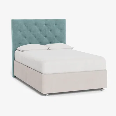 Heal's Heal's Balmoral Headboard Super King Smart Luxe Velvet Mineral Blue