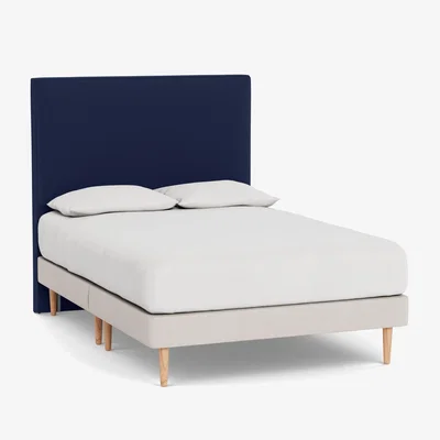 Heal's Heal's Newman Headboard (Lift Storage) Super King Melton Wool New Navy - Heal's UK Furniture