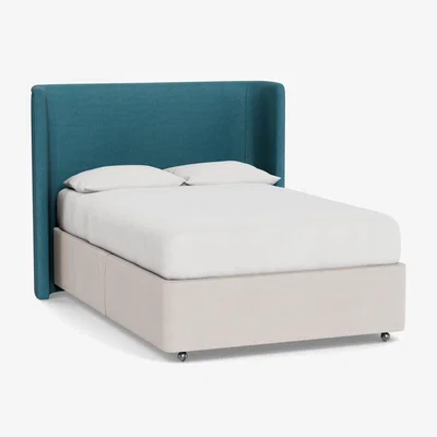 Heal's Heal's Monroe Headboard Super King Brushed Cotton Cadet - Heal's UK Furniture