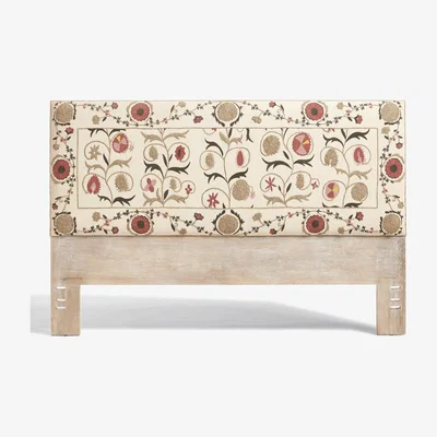 OKA OKA, Sheki Super King Headboard - Olive, Headboards, Cotton/Mango Wood/Wool