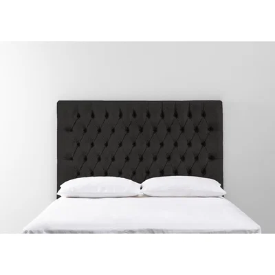 Perch and Parrow Gloria 6' Super-King Size Headboard in Obsidian Black