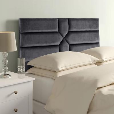 The Range Newtown 54 inch Floorstanding Headboard Plush Velvet - Steel / Superking