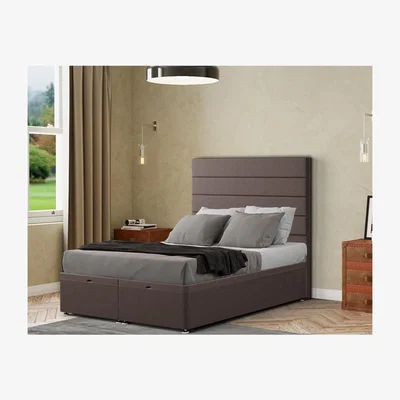 The Range George Ottoman Bed Floor Standing Headboard  Malham Weave - Slate / Superking