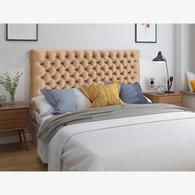 The Range Elba Plush 26 inch Strutted Headboard - Mink / Superking