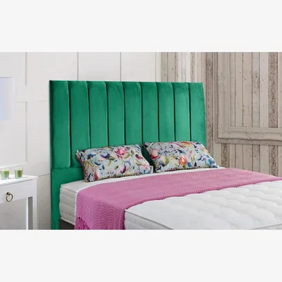 The Range Ellie 54 inch Floorstanding Headboard Plush Velvet - Green / Superking