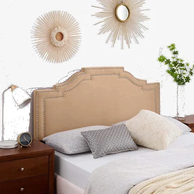 The Range Enrico Plush 26 inch Strutted Headboard - Mink / Superking