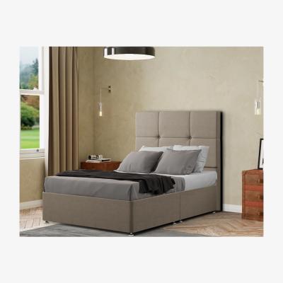 The Range Jacob Headboard Floor Standing  Matching Buttons Malham Weave - Mink / Superking