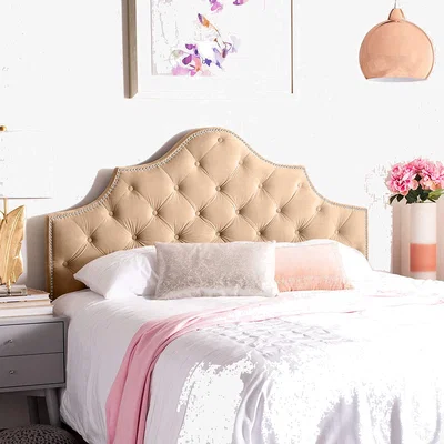 The Range Gemia Plush 26 inch Strutted Headboard - Mink / Superking