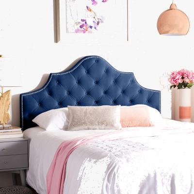 The Range Gemia Plush 26 inch Strutted Headboard - Blue / Superking