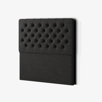 The Range Mary Chesterfield Headboard Floor Standing  Matching Buttons Linen - Black / Superking