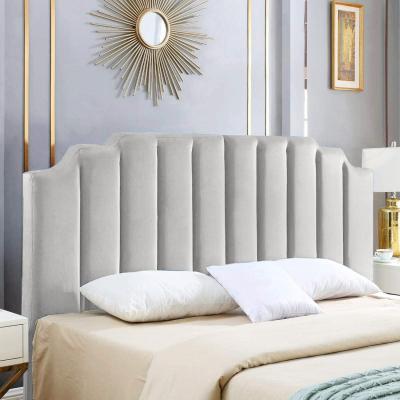 The Range Rincon Plush 26 inch Strutted Headboard - Silver / Superking