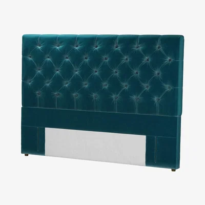 Sofa.com Standalone Rosalie 130cm Super King Headboard in Deep Turquoise Cotton Matt Velvet - sofa.com