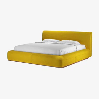 Sofa.com Sunday Super King Divan Bed in Canary Cotton Matt Velvet - sofa.com